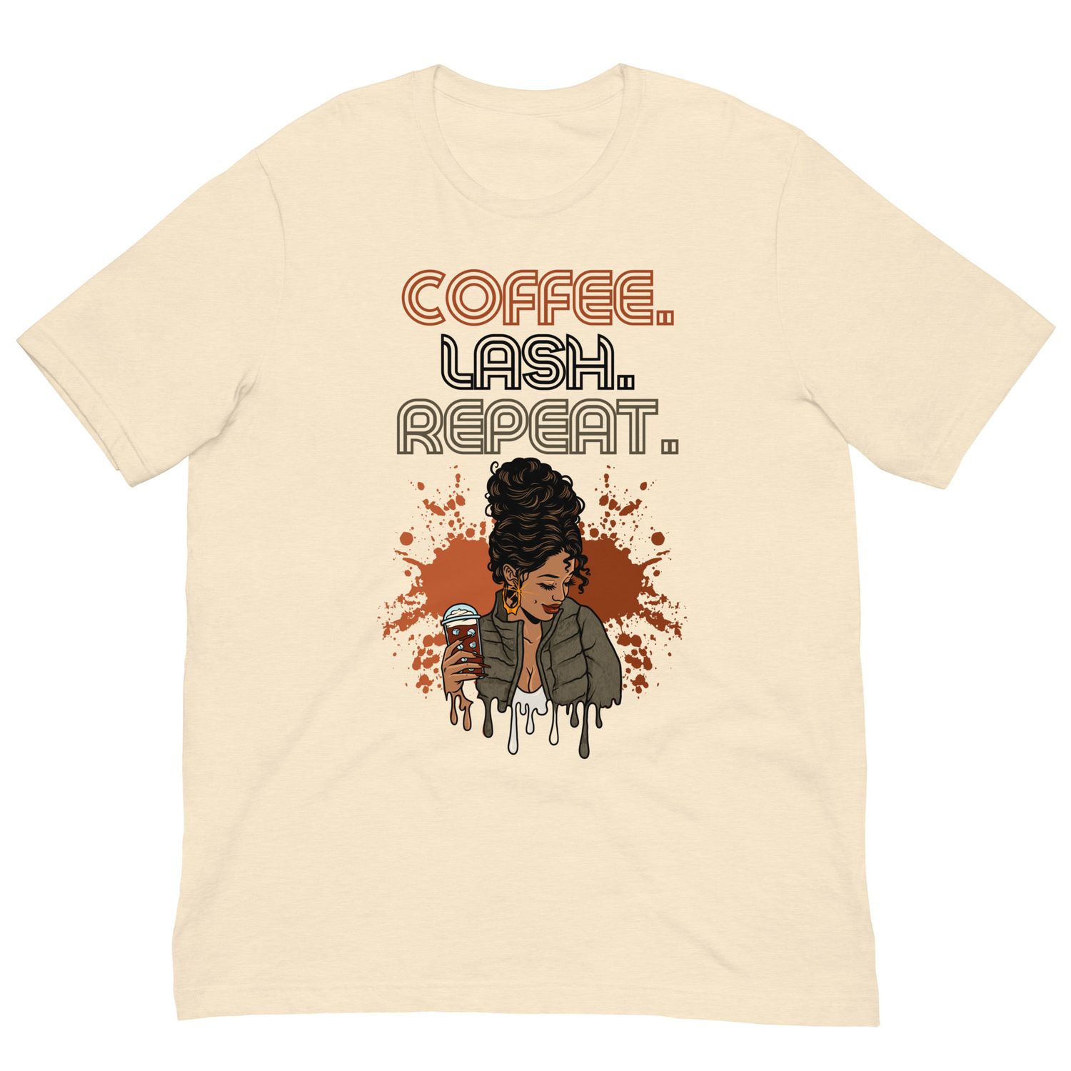 Coffee.Lash.Repeat...T Shirt - Sand