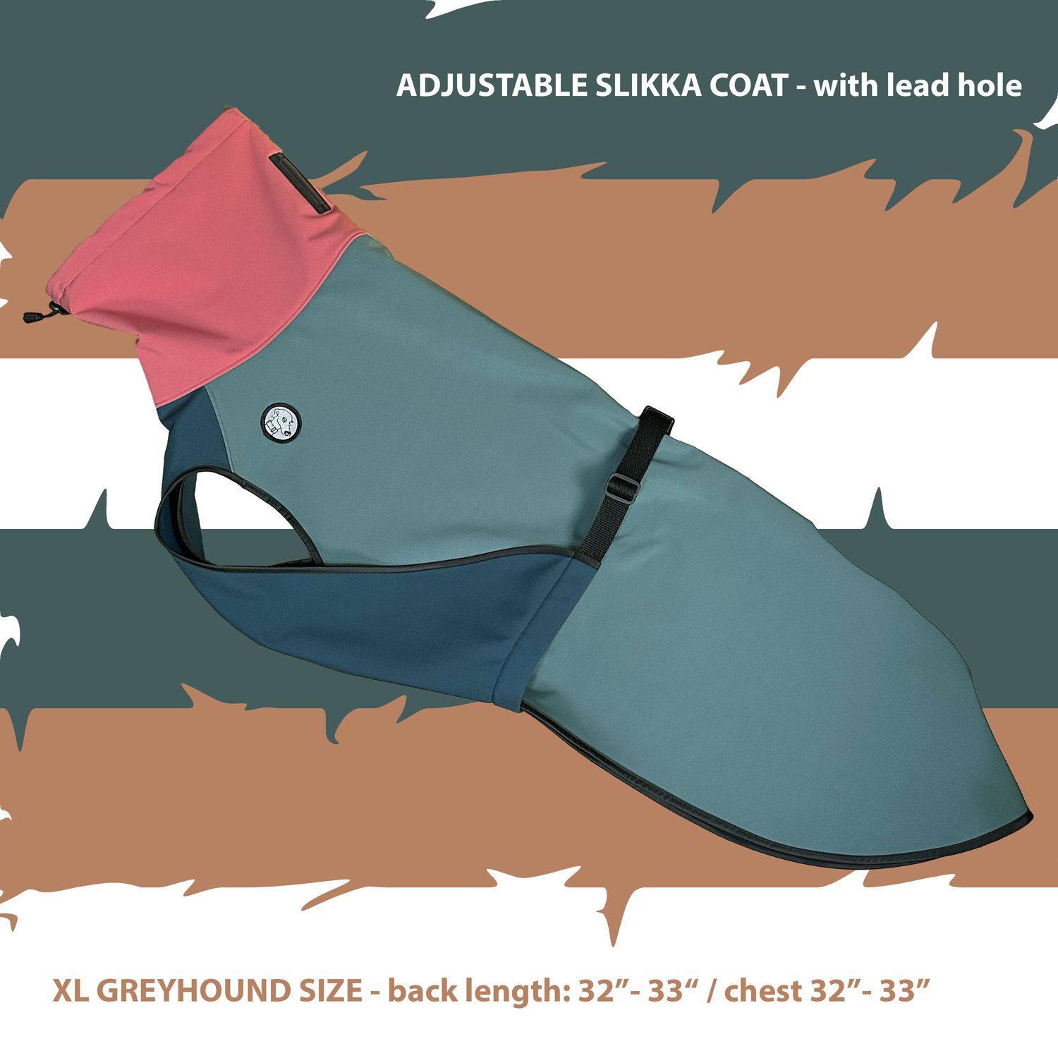 READY MADE - tri-colour adjustable slikka coat (XL greyhound)