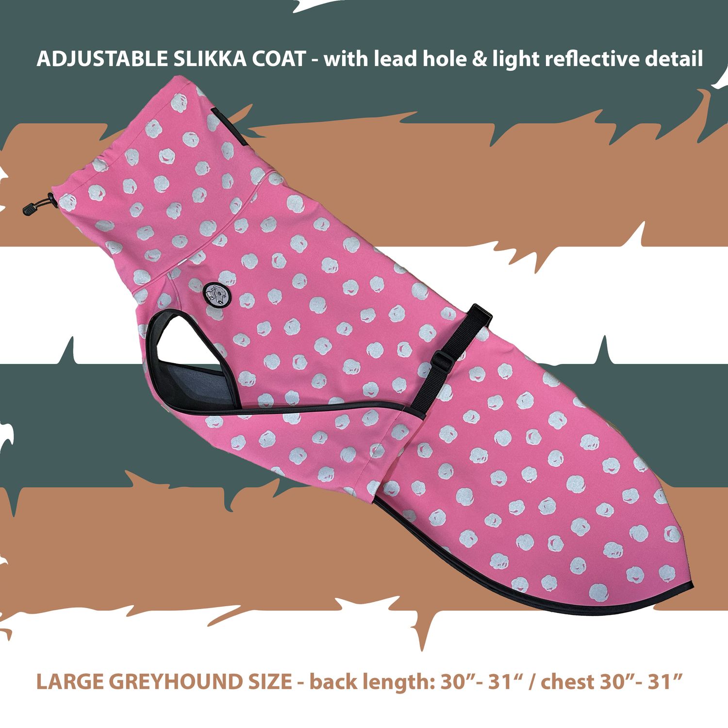 READY MADE - light reflective adjustable slikka coat (large greyhound)