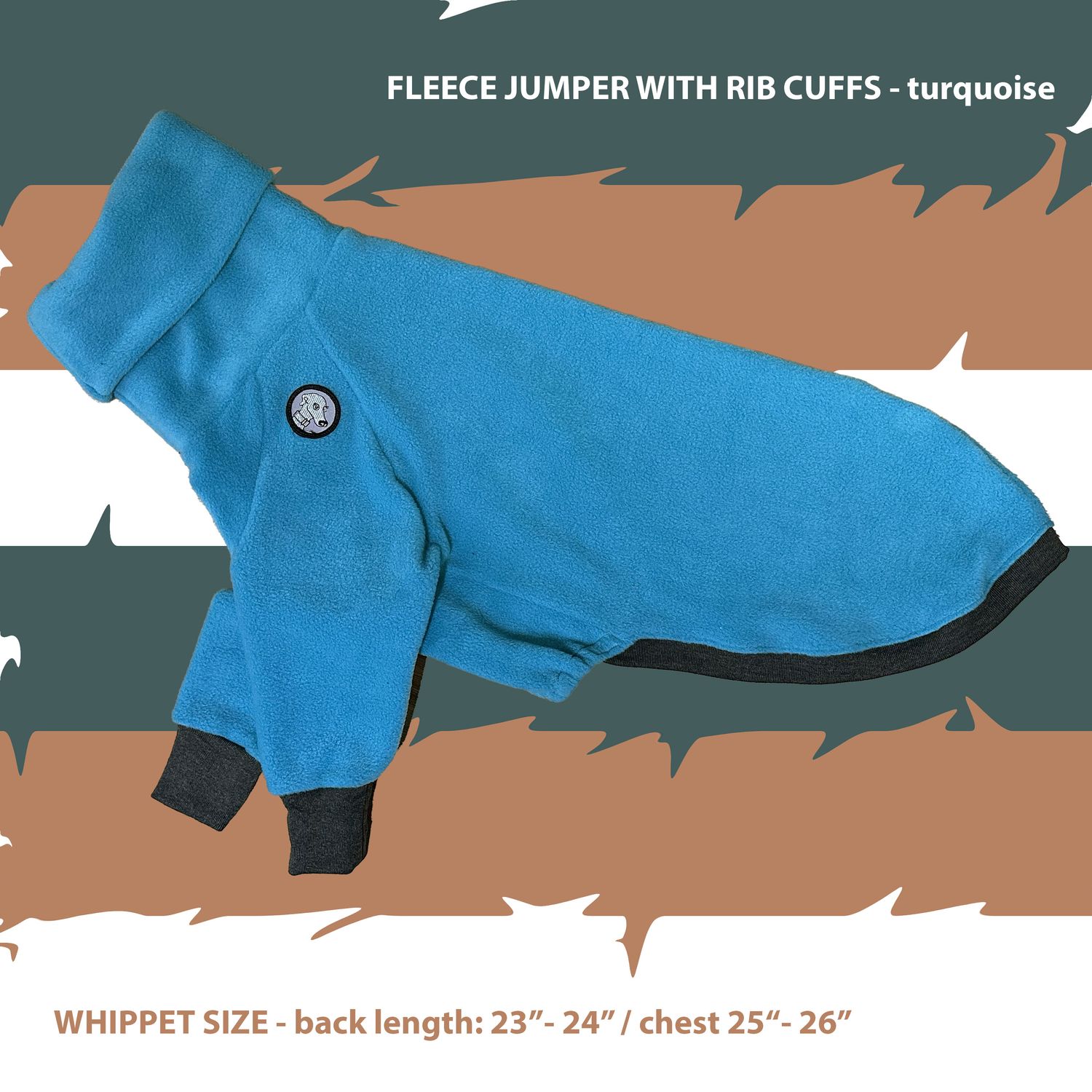 READY MADE - fleece jumper with rib trim (turquoise)
