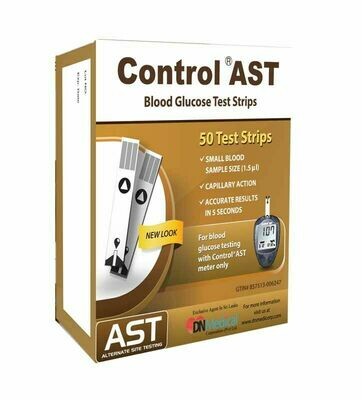 Control AST Glucometer test strip Packs - 50