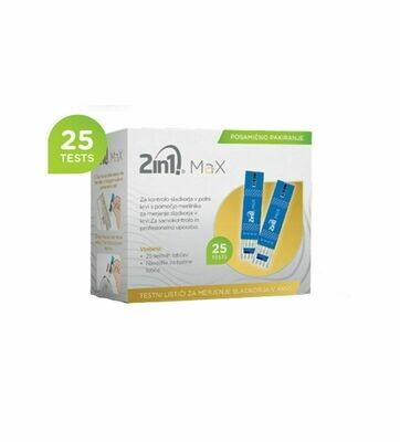 Two in One (2 in 1) MaX Glucose Test Strips (50 Strips)