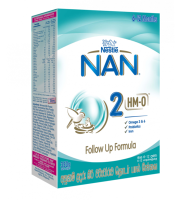 Nestle NAN 2 HMO Follow Up Formula with Iron -6-12 Months, 350g Bag In Box Pack