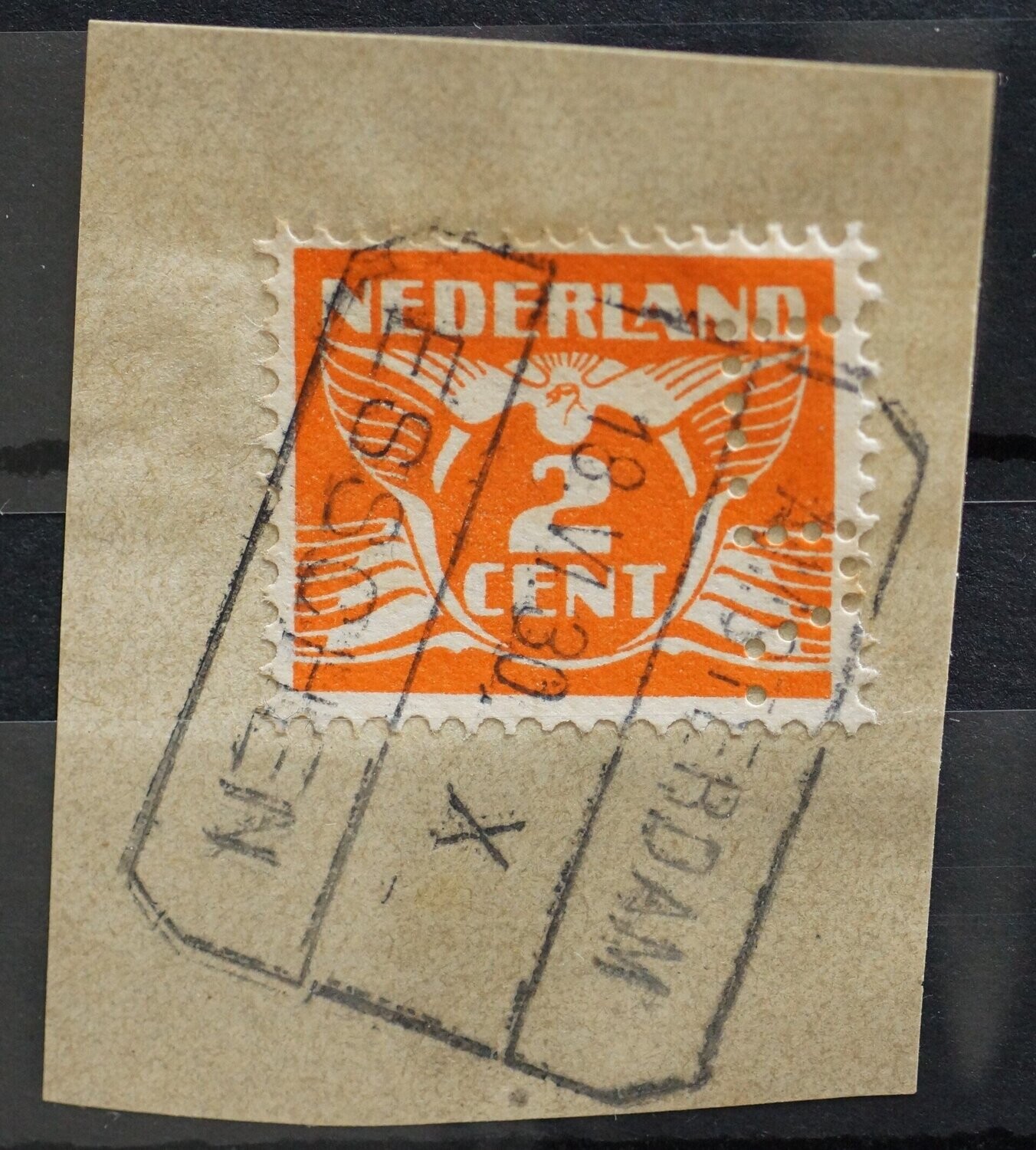 Amsterdam - Esschen X op NVPH 173, perfin LR