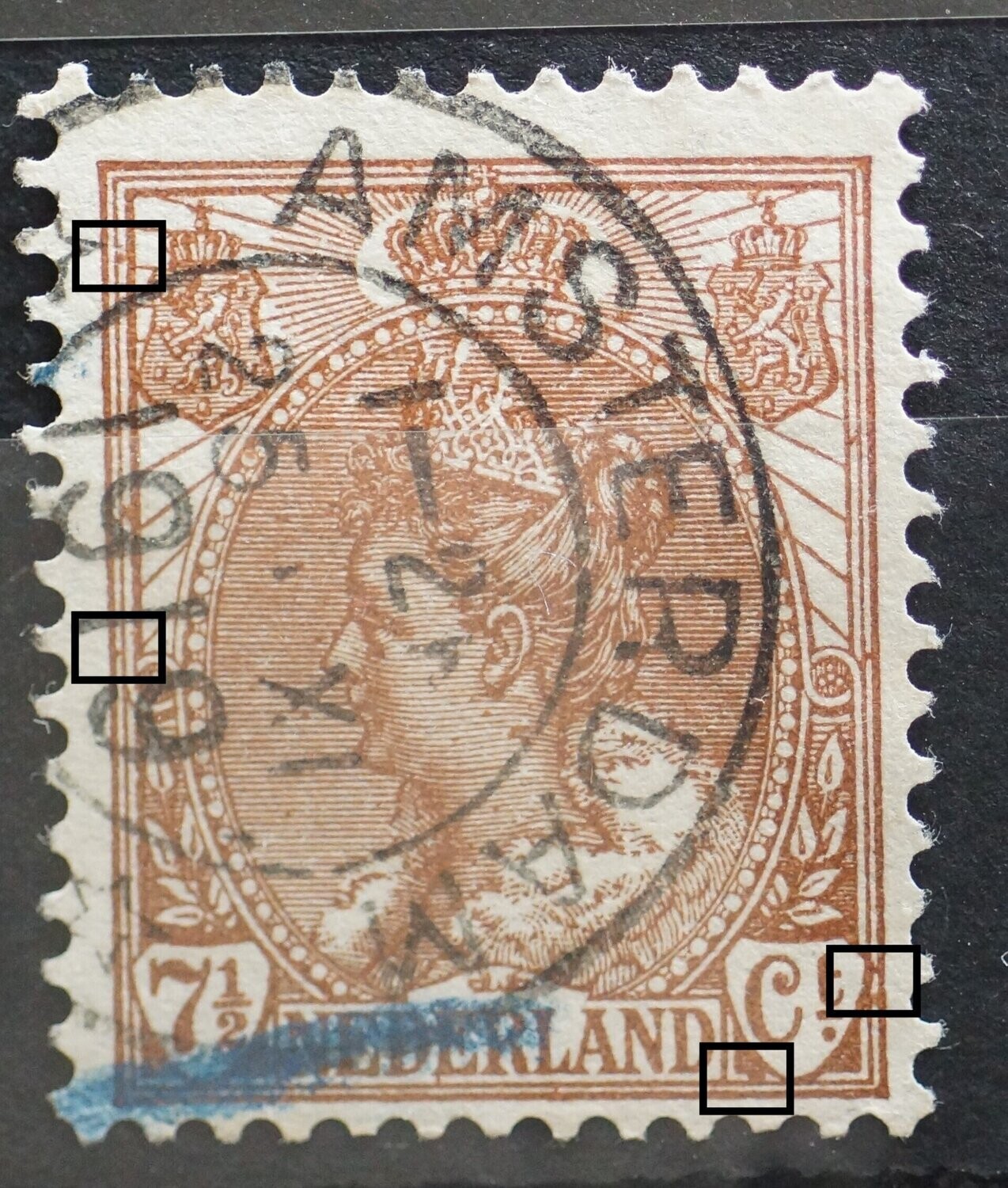 NVPH 61 - diverse bruine vlekjes