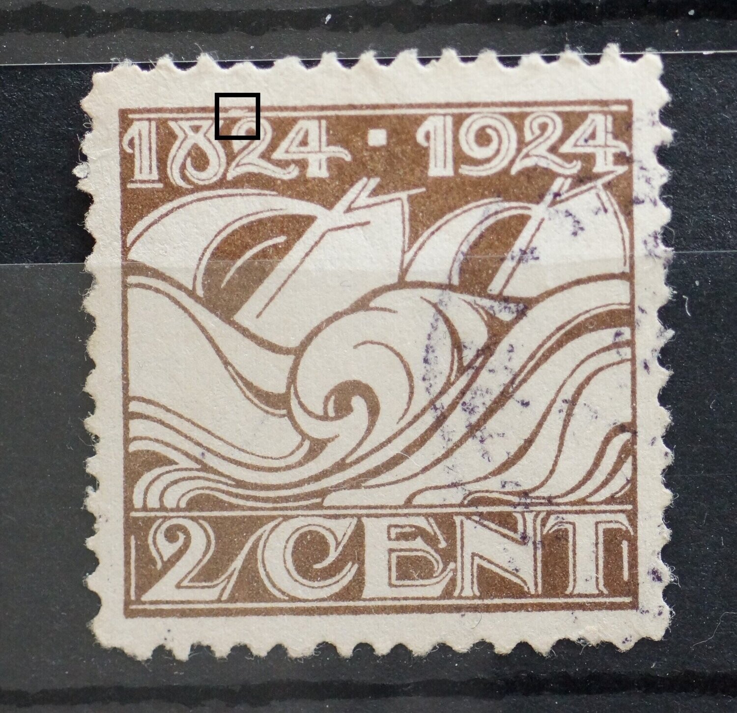 NVPH 139 - witte stip boven 2 van 1824