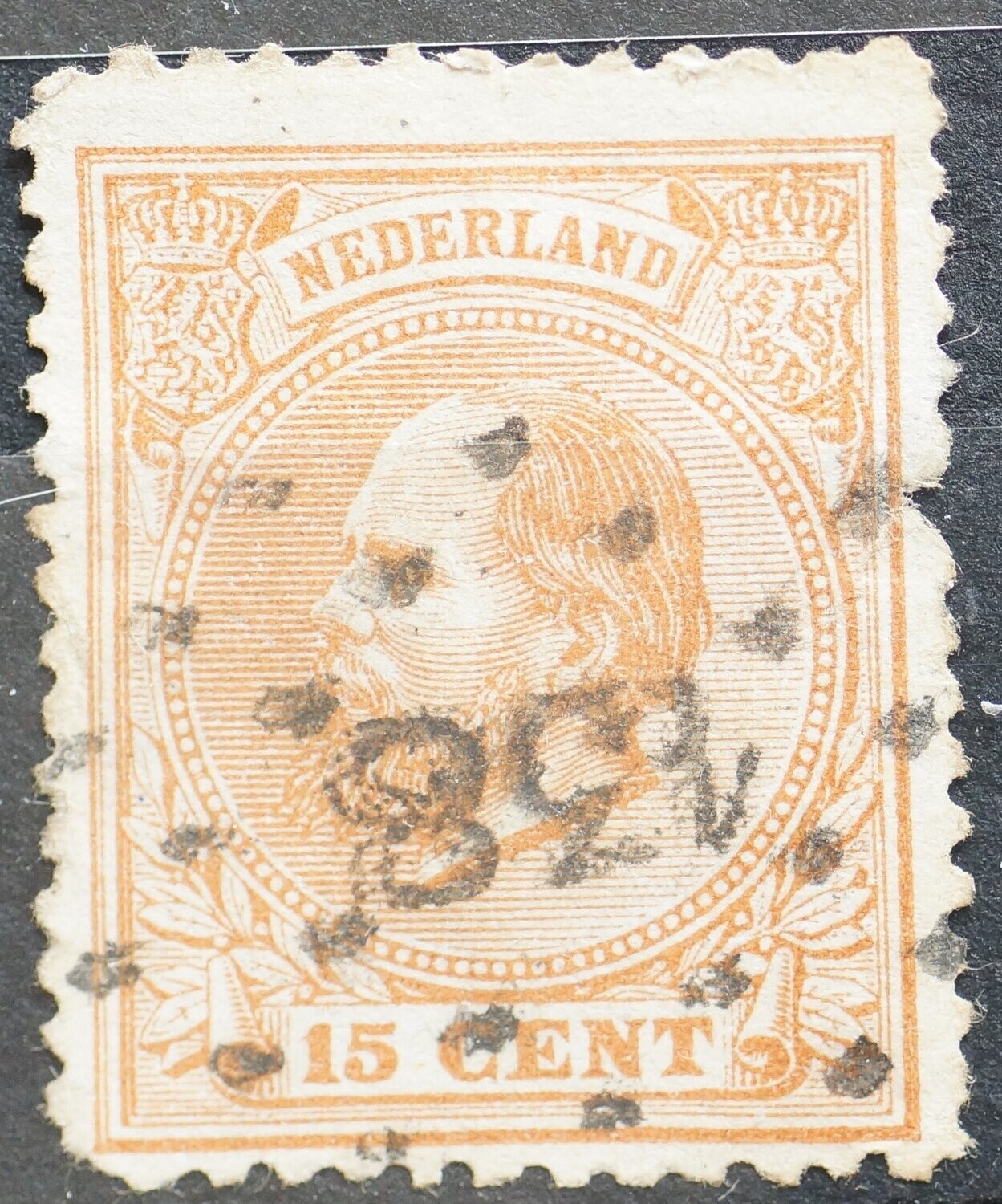 puntstempel 138 (Moerdijk-Antwerpen) op NVPH 23 (fraai +)
