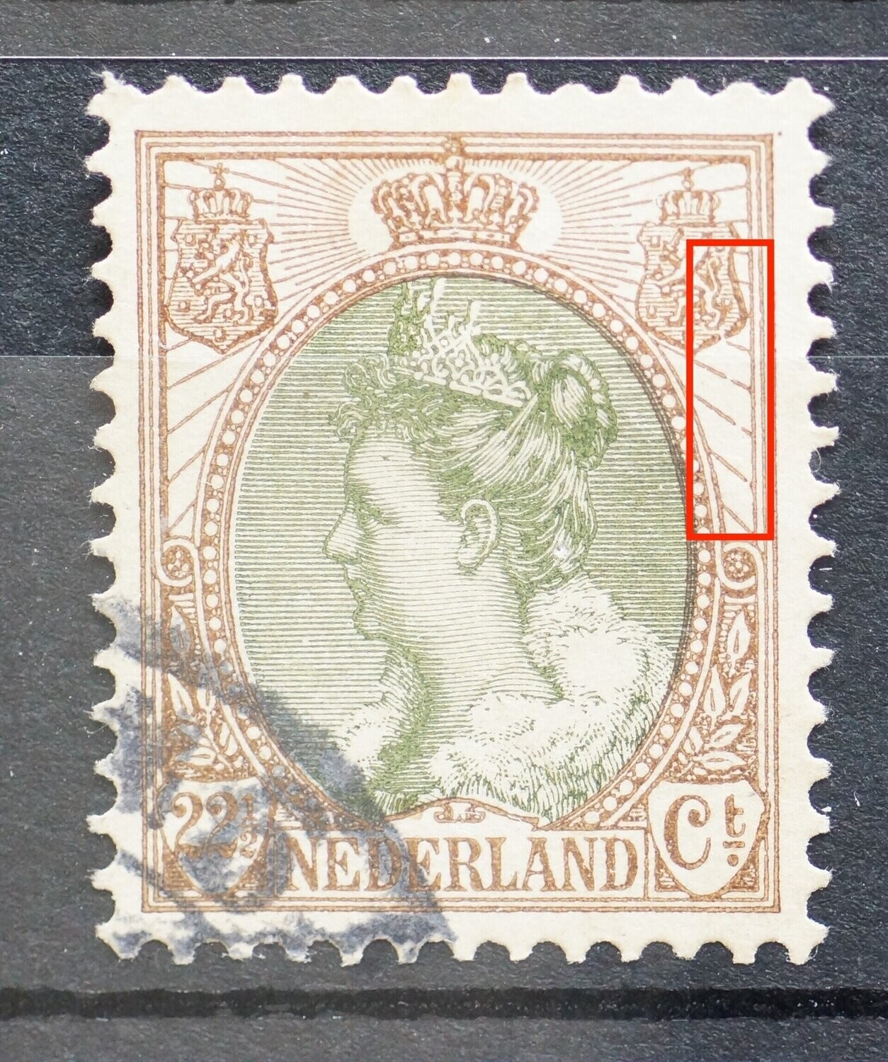 NVPH 70 - kras door stralen, rechts