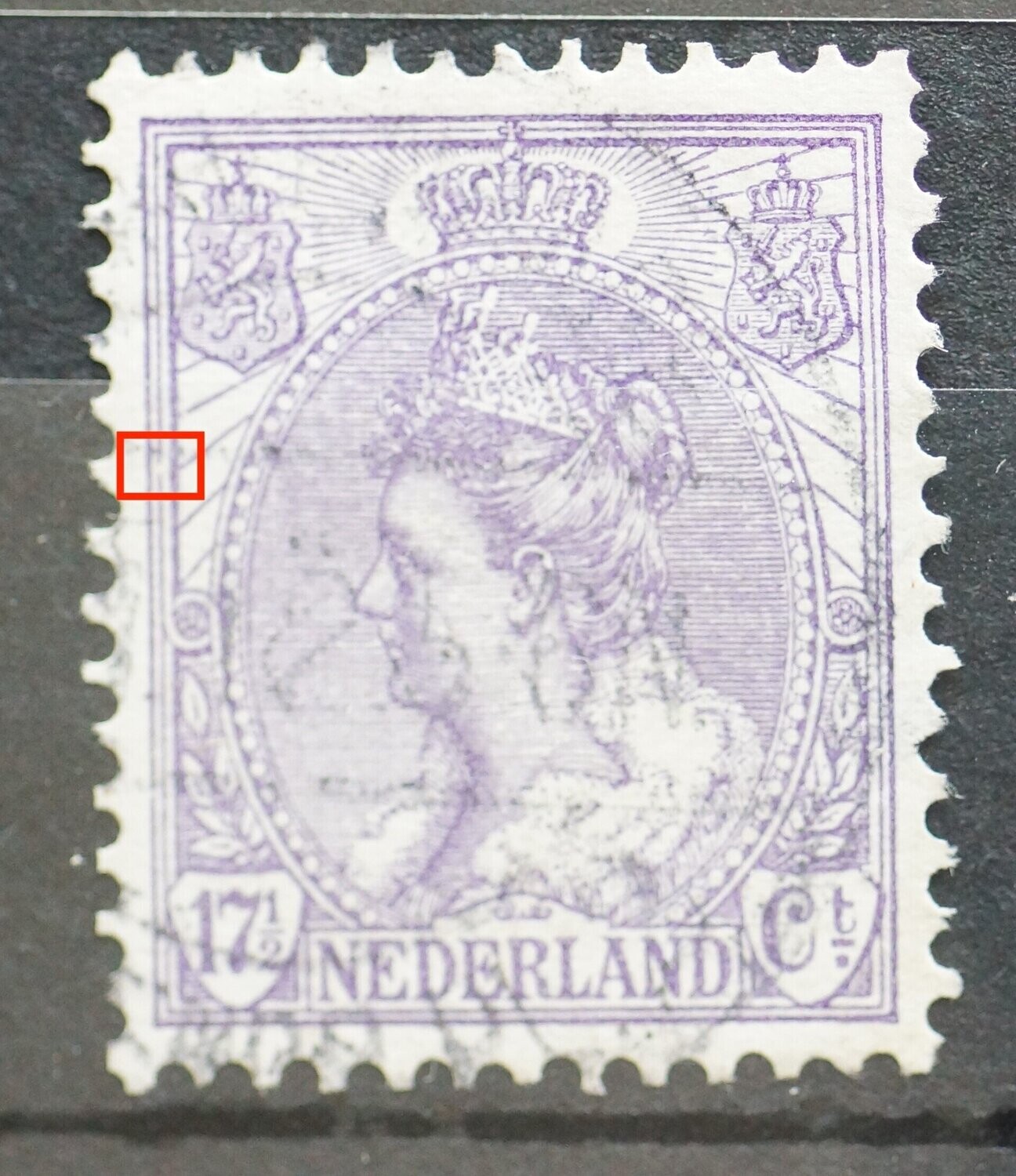 NVPH 66 - breuk in middelste kaderlijn, links