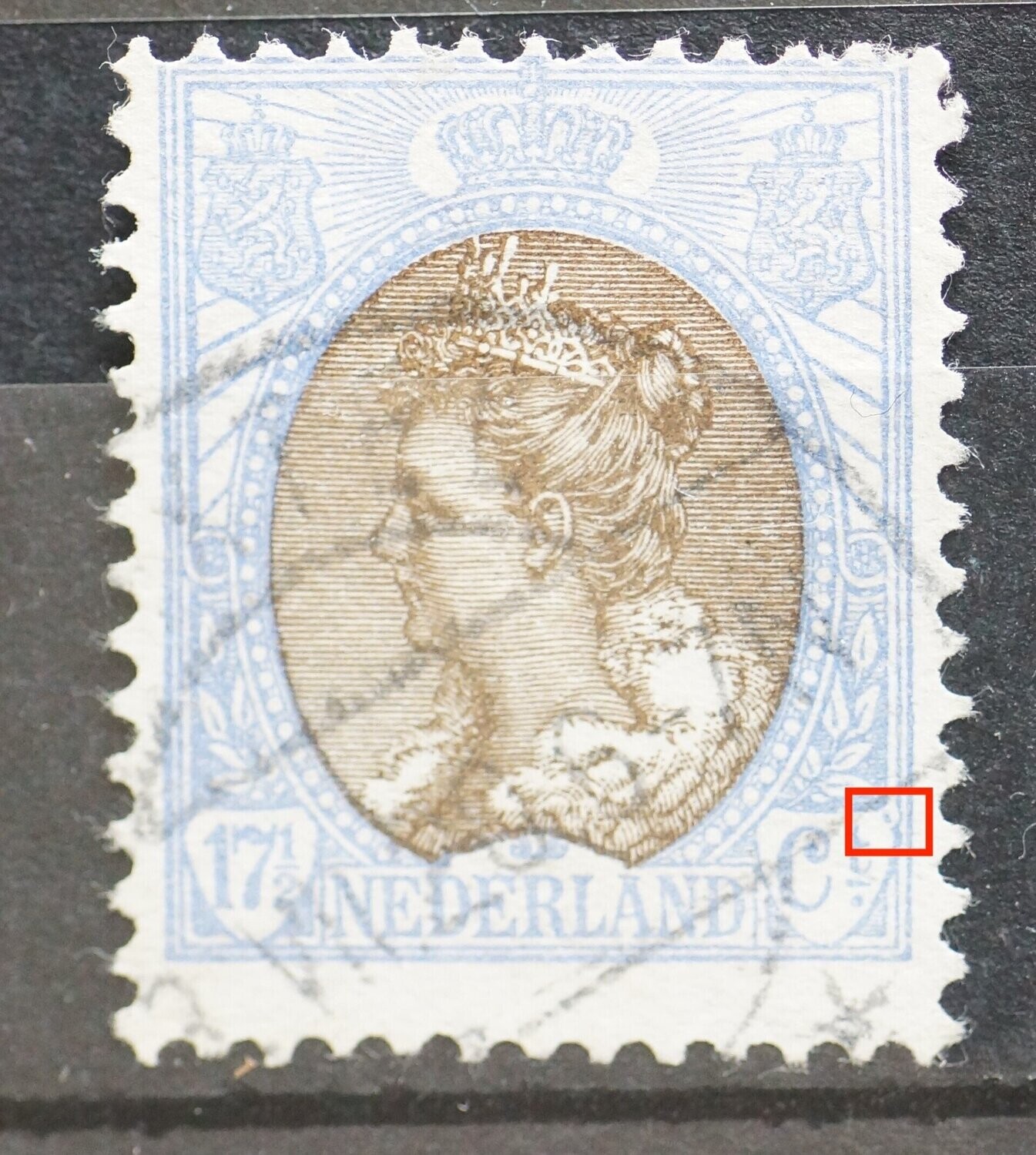 NVPH 65 - breuk in schild rondom Ct.