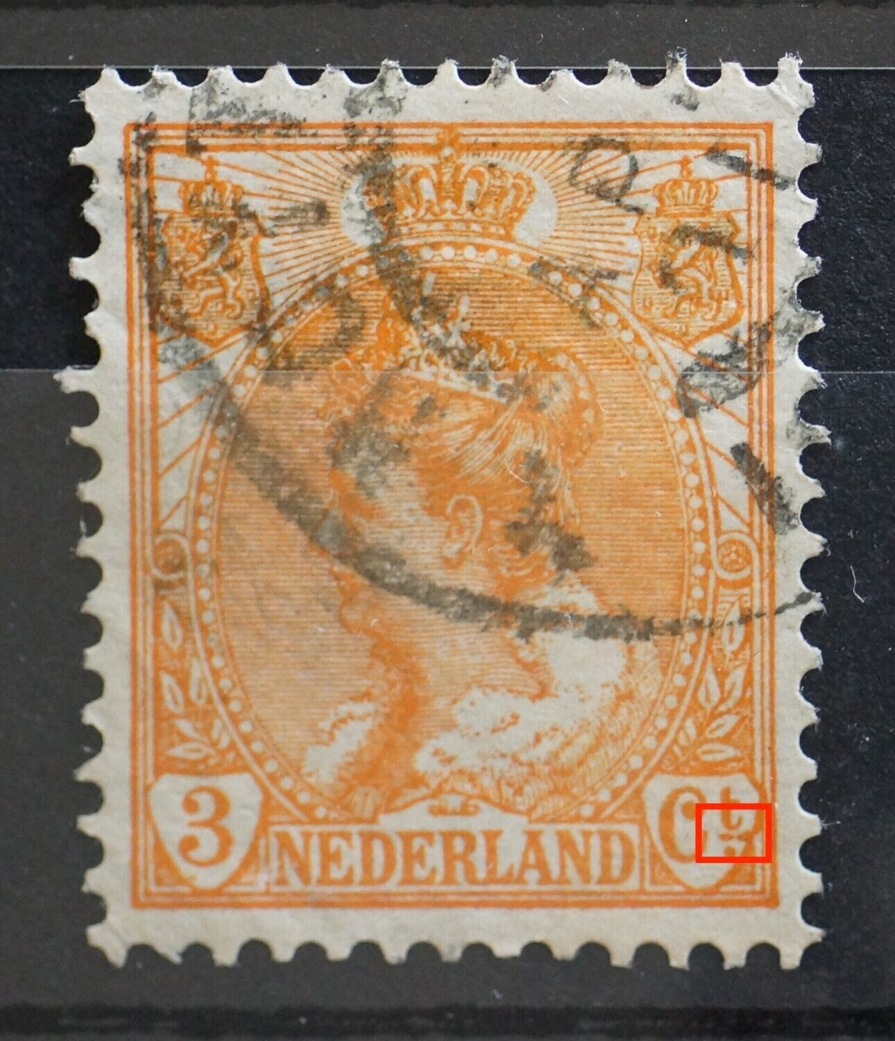 NVPH 56 - balkje onder de t. van Ct. verlengd