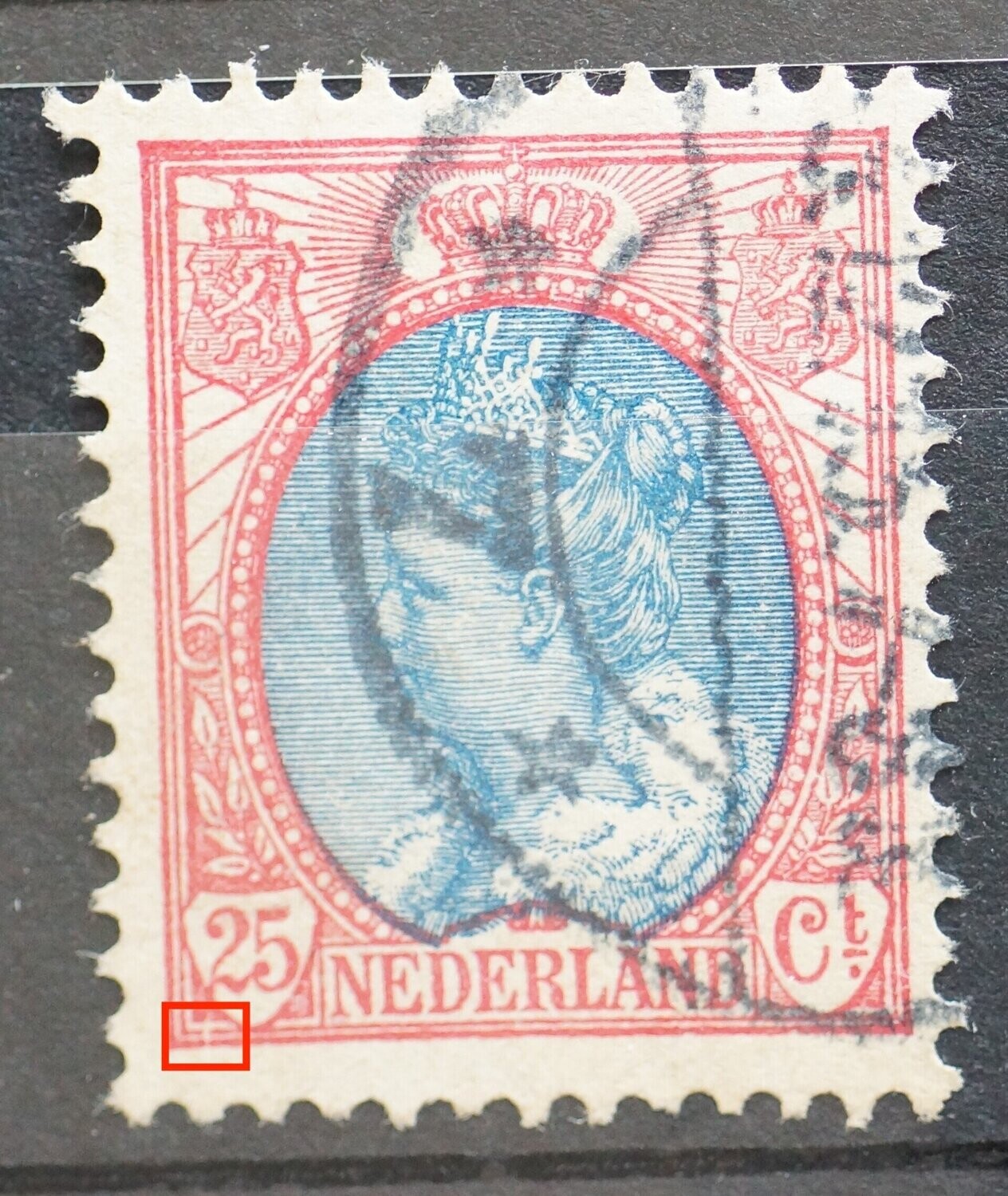 NVPH 71 - breuk onder waardeschild 25