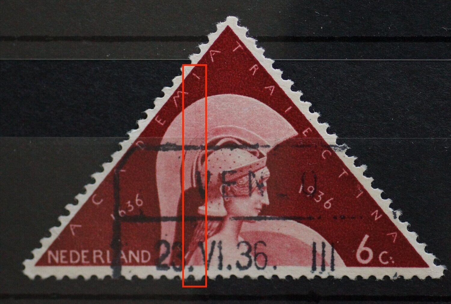 NVPH 287 - verticale graveerkras / rakelstreep, midden