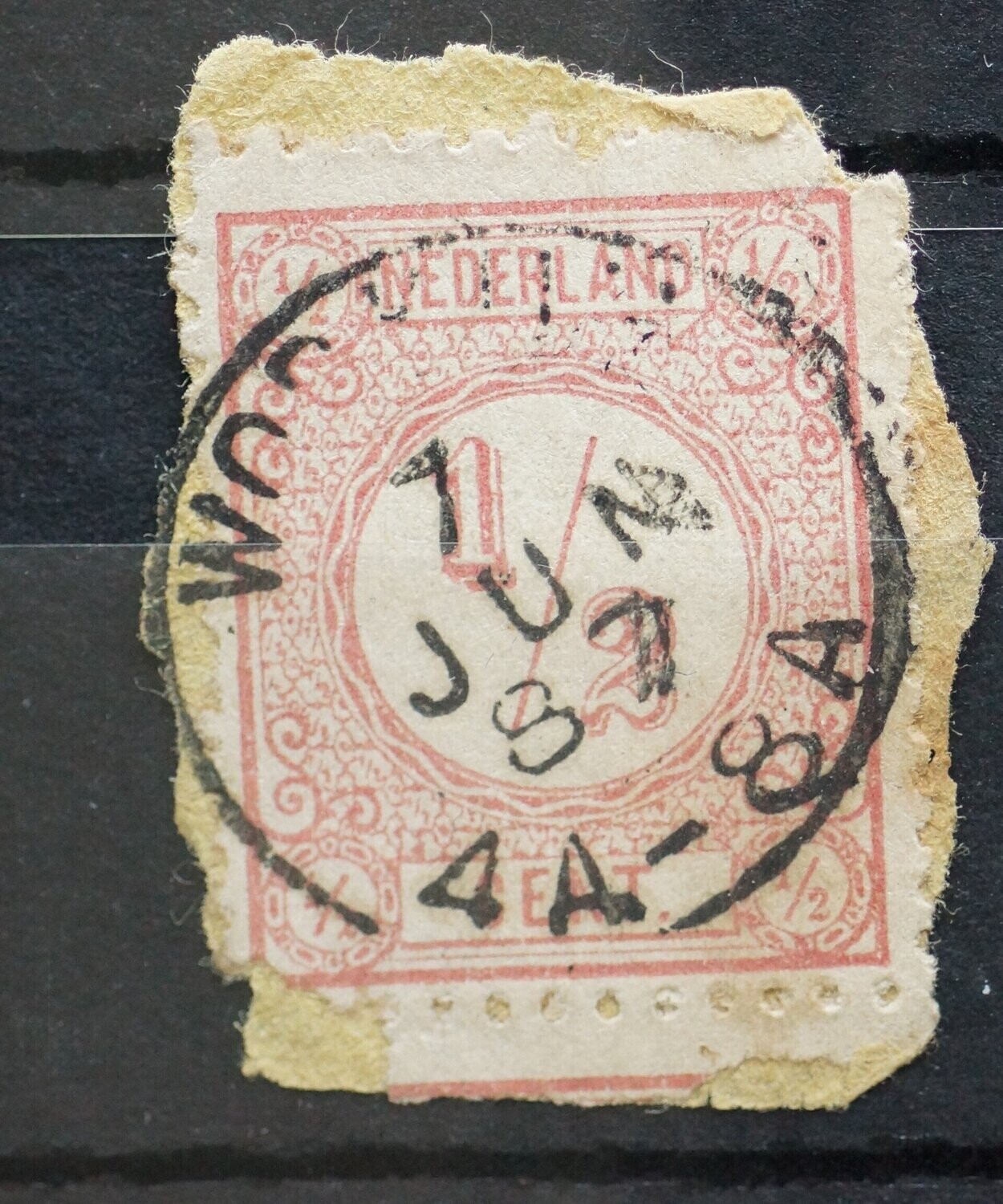 Tweeletter stempel Workum op NVPH 30, beschadigd