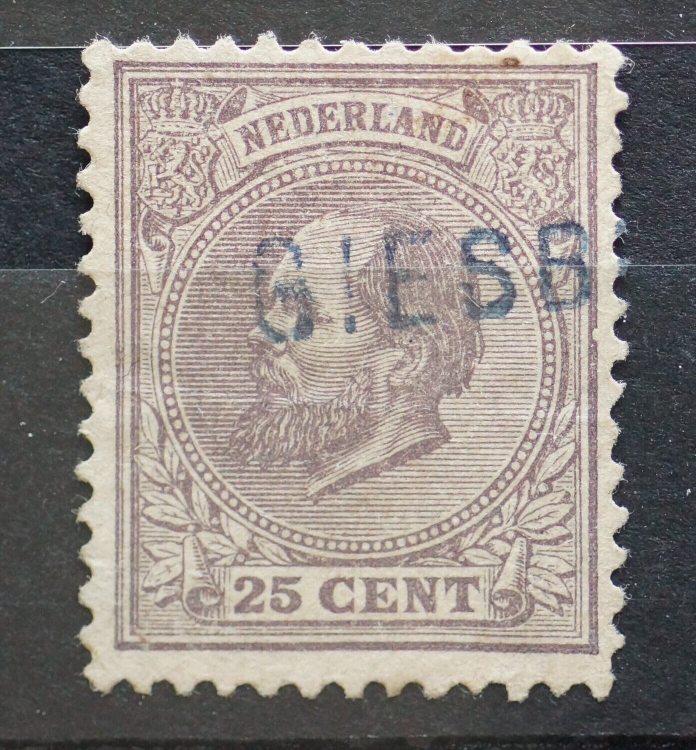 Giesb(eek) in blauw op NVPH 26