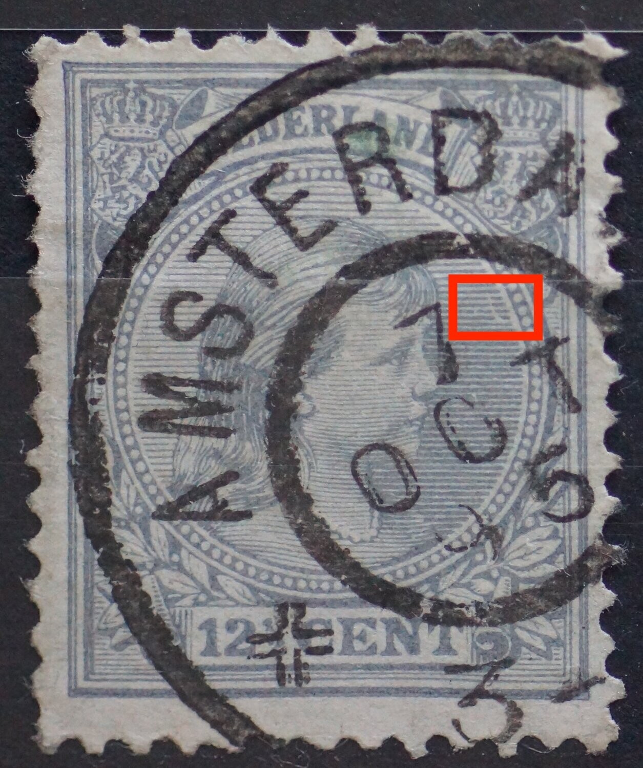 NVPH 38 - gekromde kras voor het hoofd