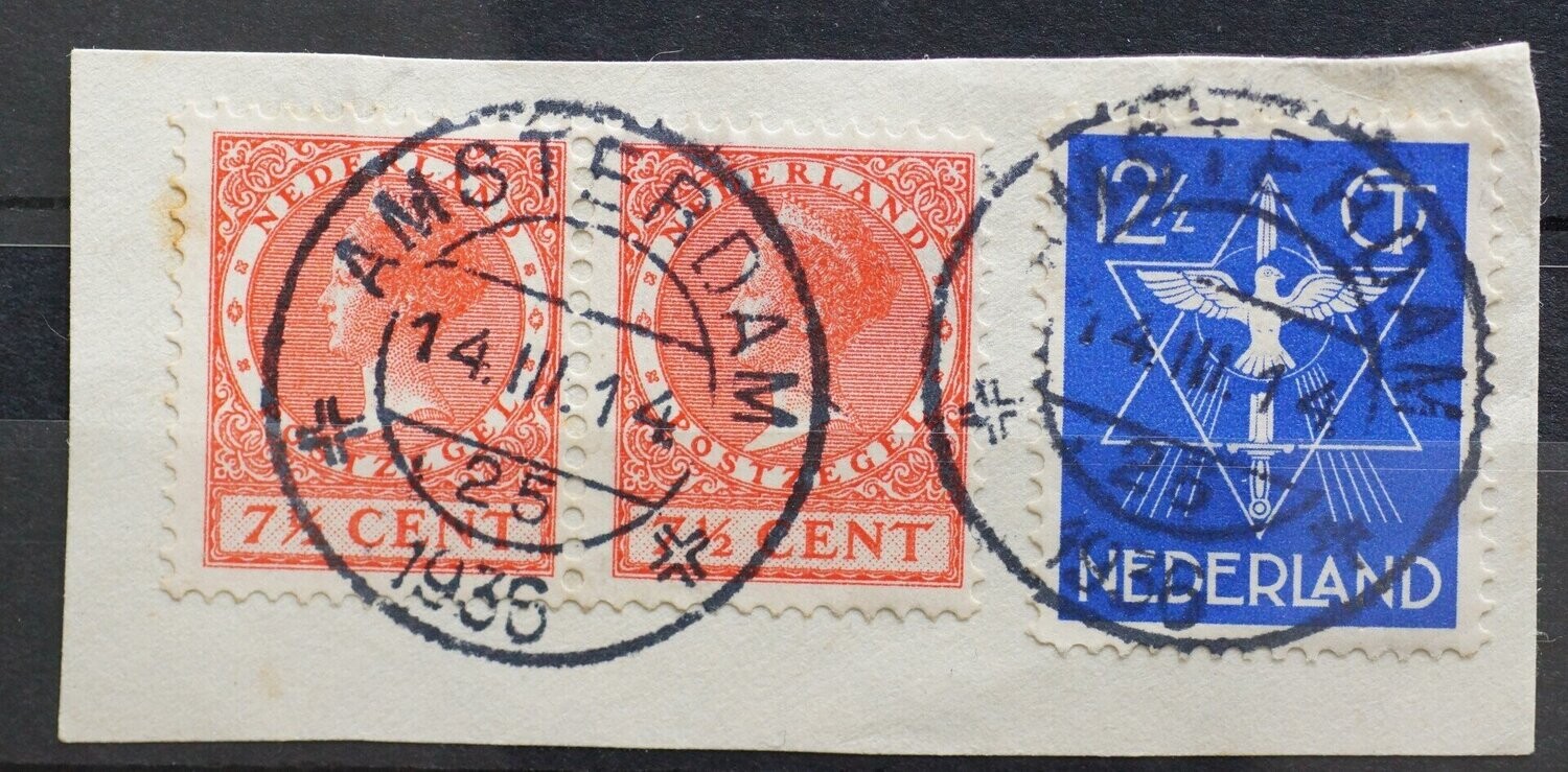 Amsterdam 25 op NVPH 180 (paar) + 256