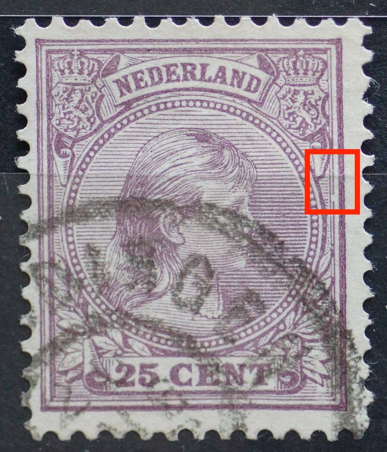 NVPH 42 - breuk in binnenkaderlijn rechts