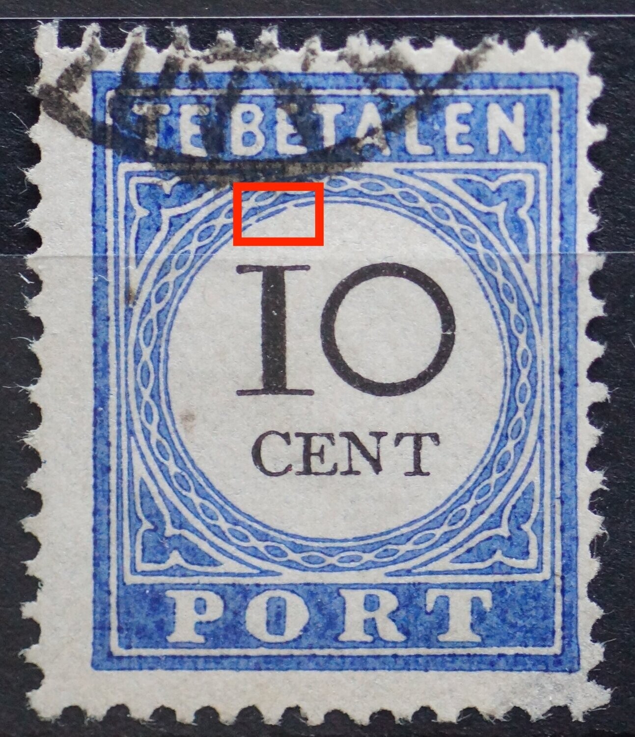 NVPH P22 - breukjes in binnencirkel boven de 1 van 10