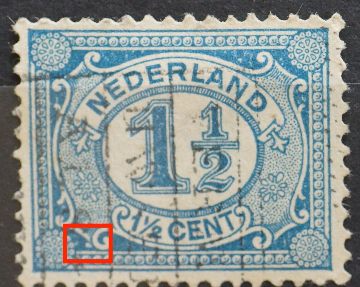 NVPH 53 - witte vlek links onder