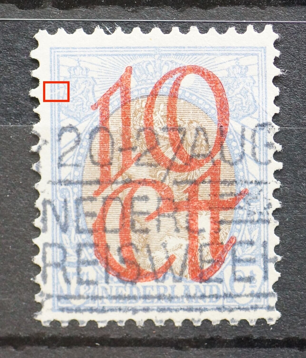 NVPH 119 - kras door kaderlijnen links, bovenaan