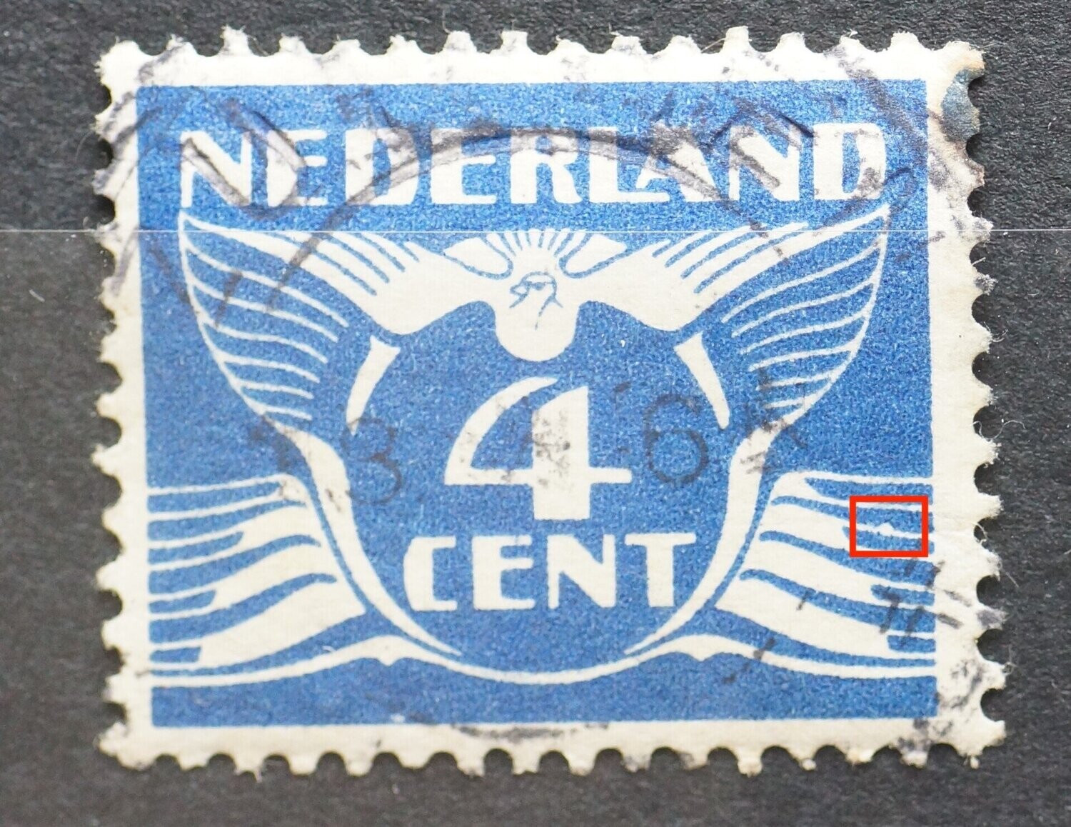 NVPH 176 - witte vlek rechterzijde