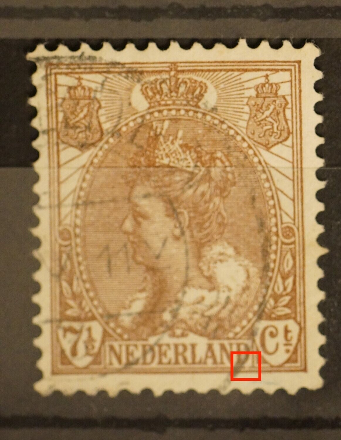 NVPH 61 - breuk in binnen kaderlijn achter tweede D van NEDERLAND