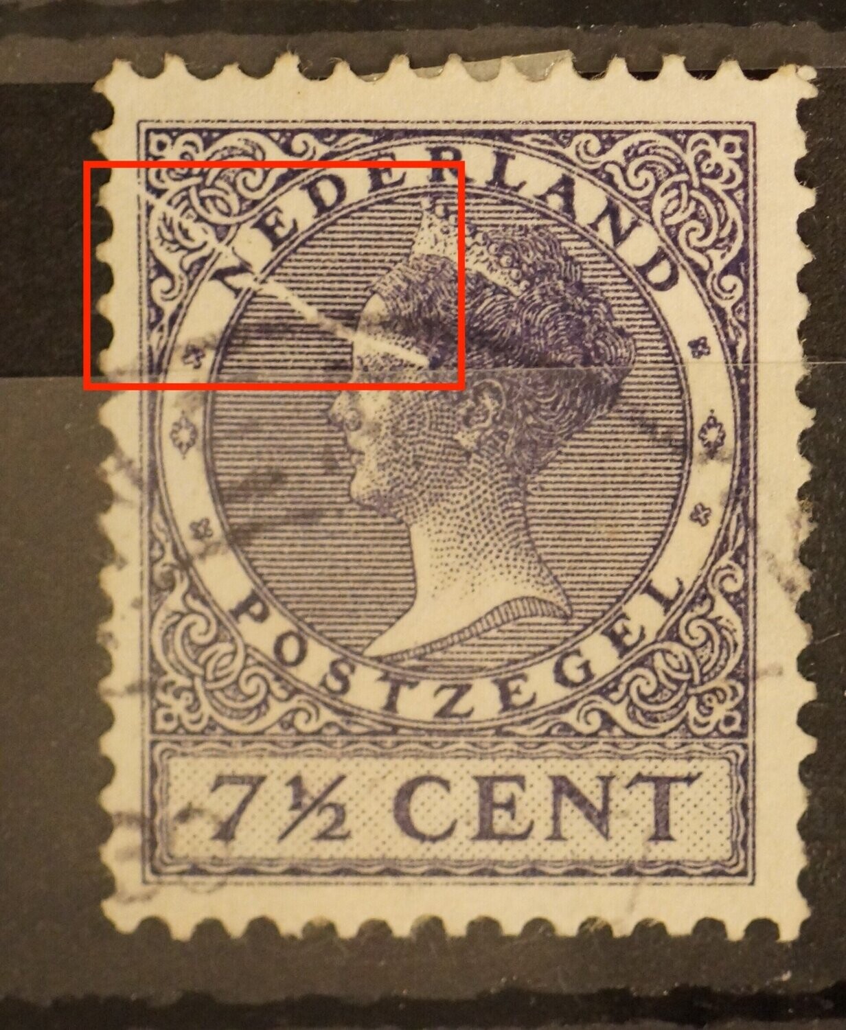 NVPH 179 - grote witte streep links, druktoeval?