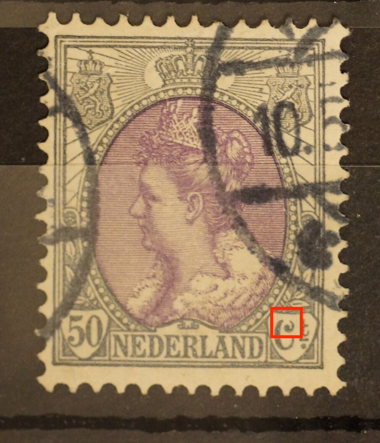 NVPH 75 - witte vlek bovenzijde C van Ct.
