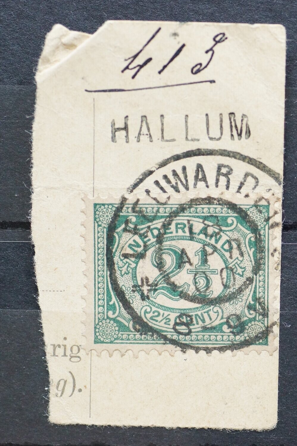 Leeuwarden op NVPH 55, tevens kantoornaamstempel Hallum