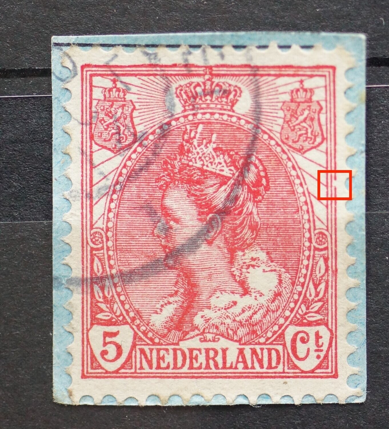 NVPH 60 - breuk in kaderlijn, rechts