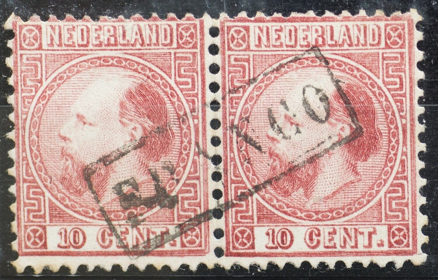 Franco in omlijsting op NVPH 8 (paar)