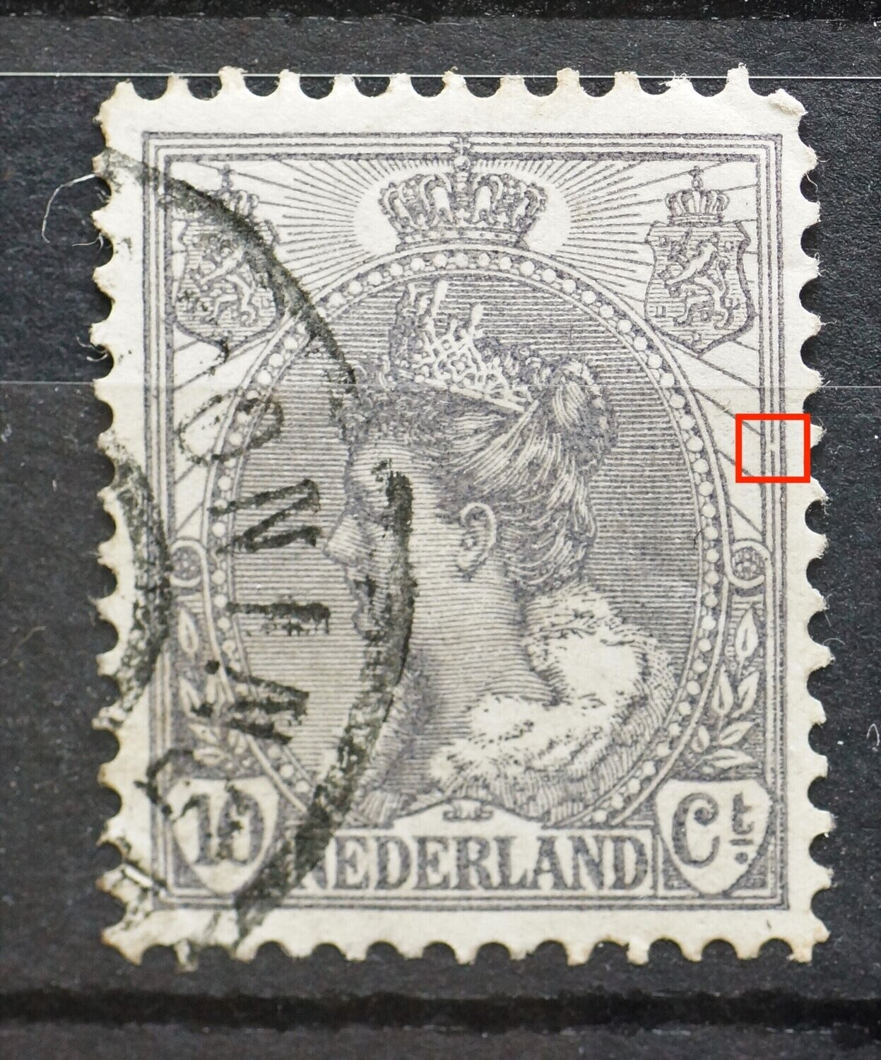 NVPH 62 - breuk in middelste kaderlijn, rechts