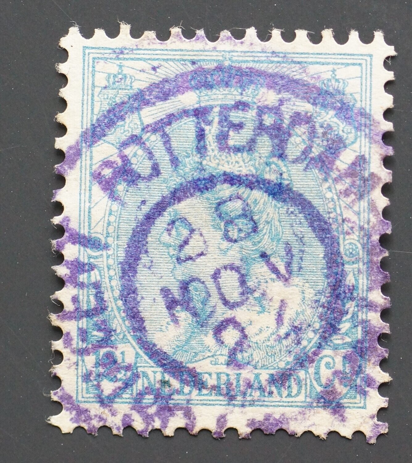 Postagent Rotterdam Batavia (violet) op NVPH 63