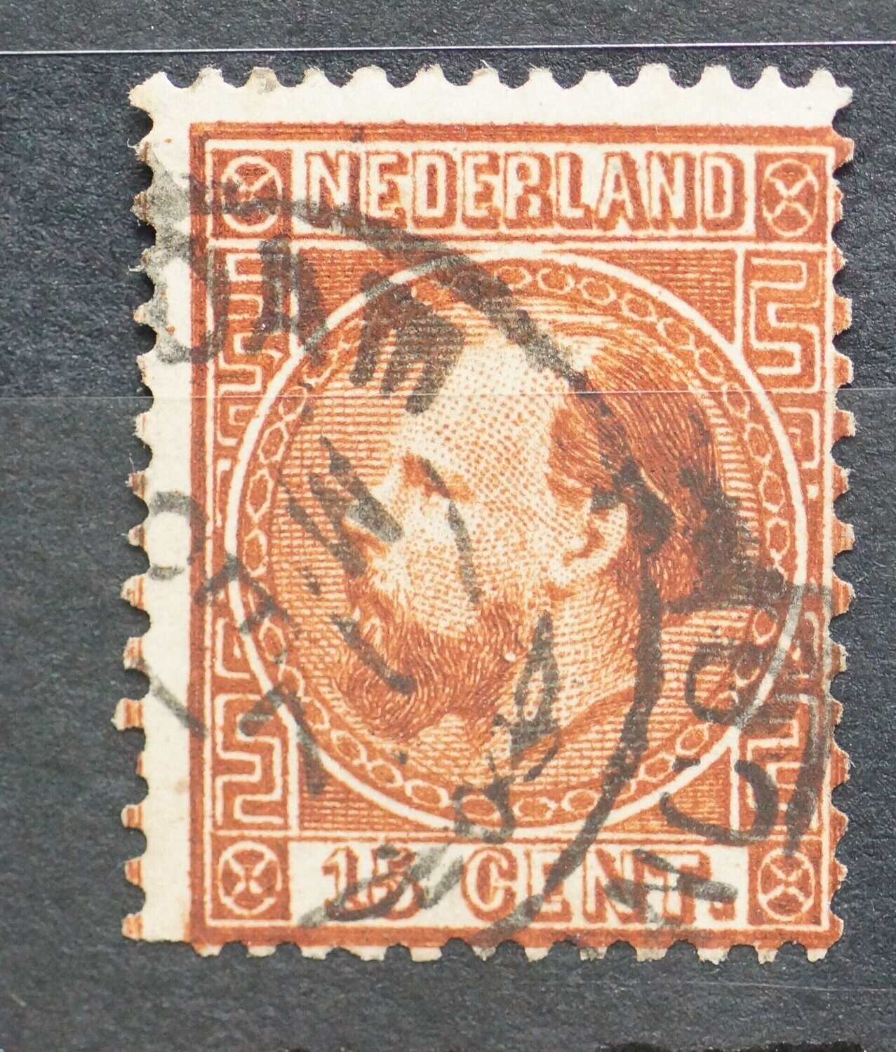 Franco-takje (Amster?)dam op NVPH 9, kopstaande maand
