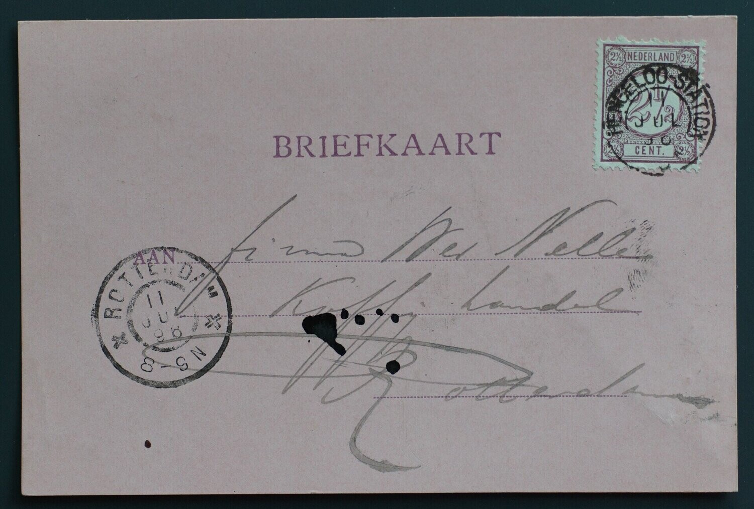 Hengeloo-Station op NVPH 33,  op nette briefkaart naar Rotterdam