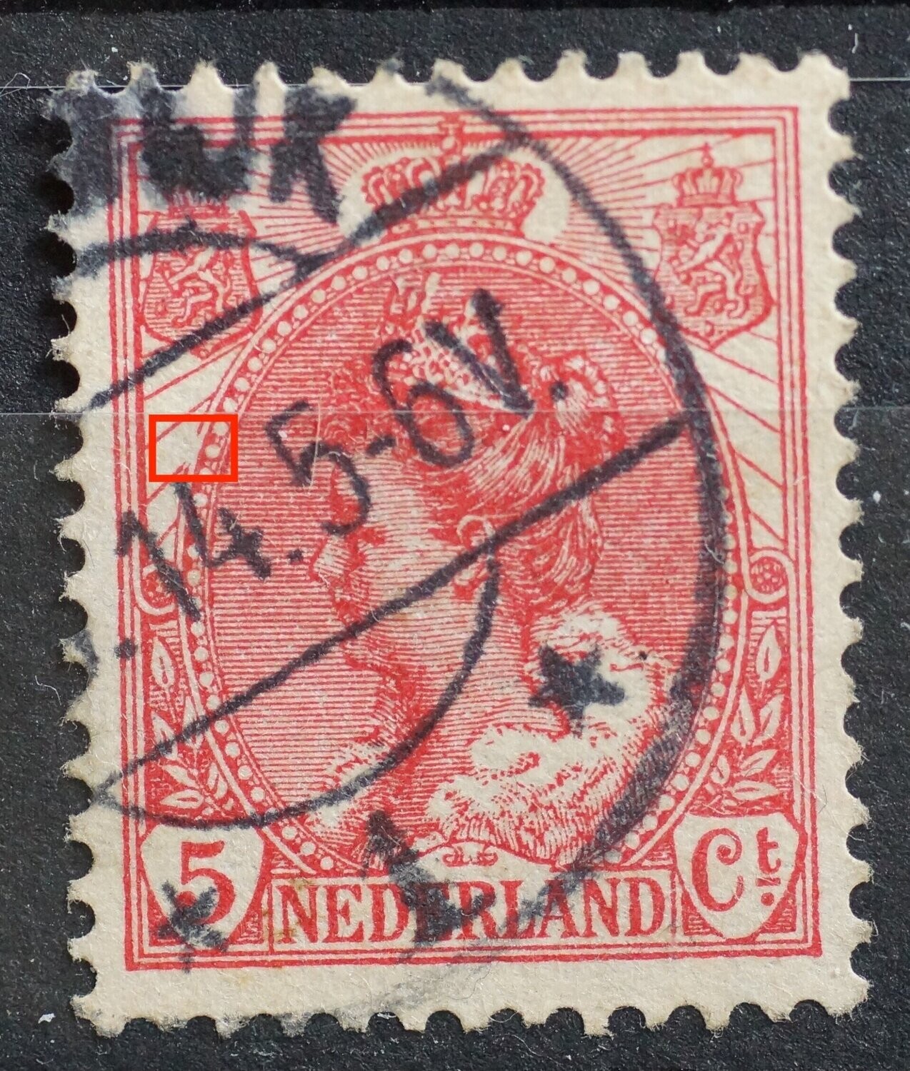NVPH 60 - gebroken rand medaillon links