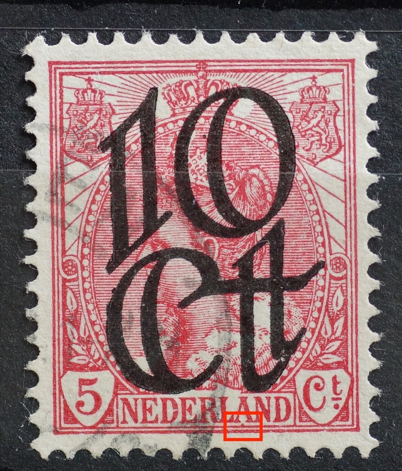 NVPH 117 - rode stip oner de A van NEDERLAND