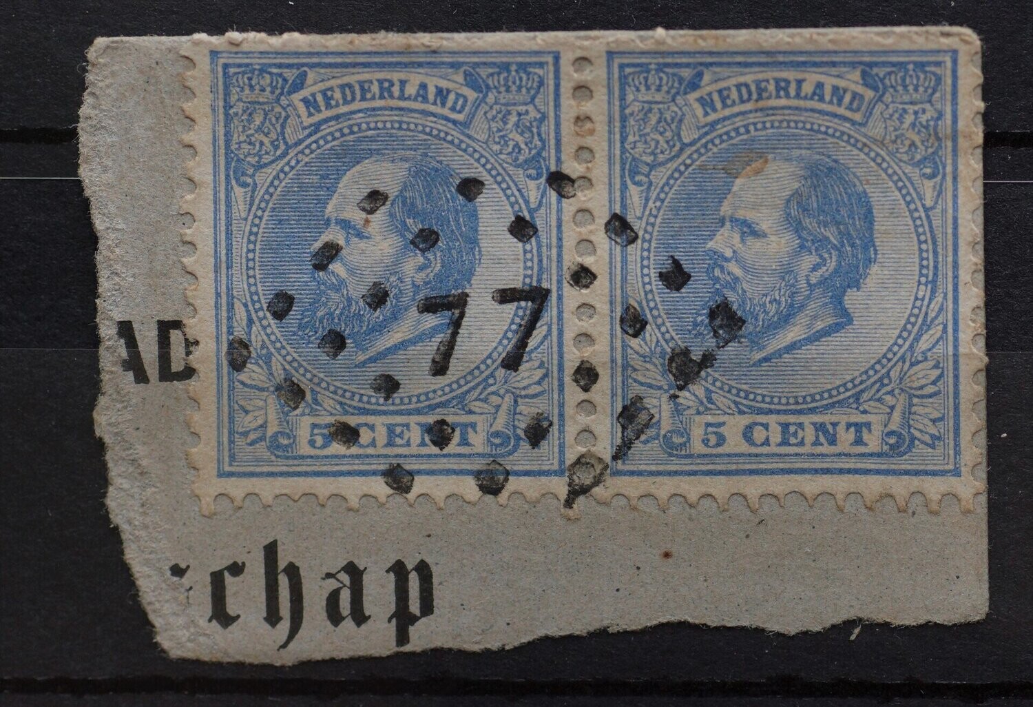 77 (Monnikendam) op NVPH 19 (paar)