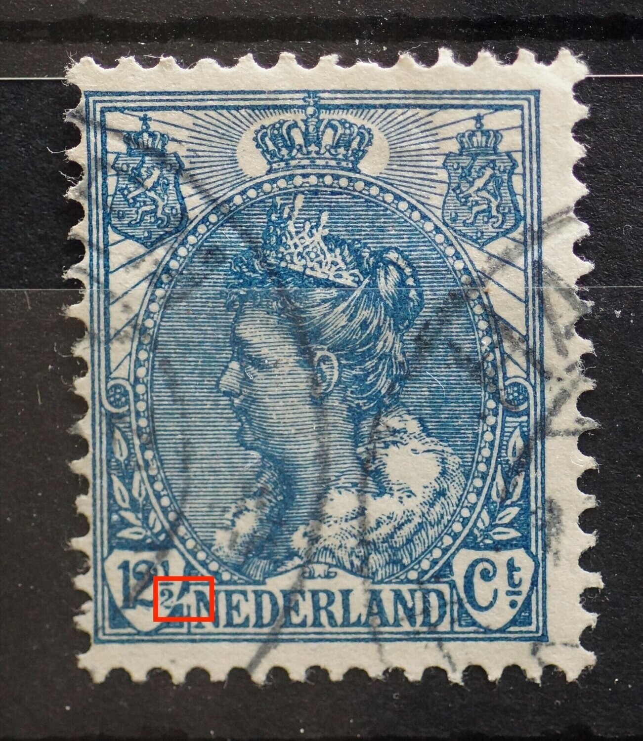 NVPH 63 - witte vlek links van de eerste N van NEDERLAND