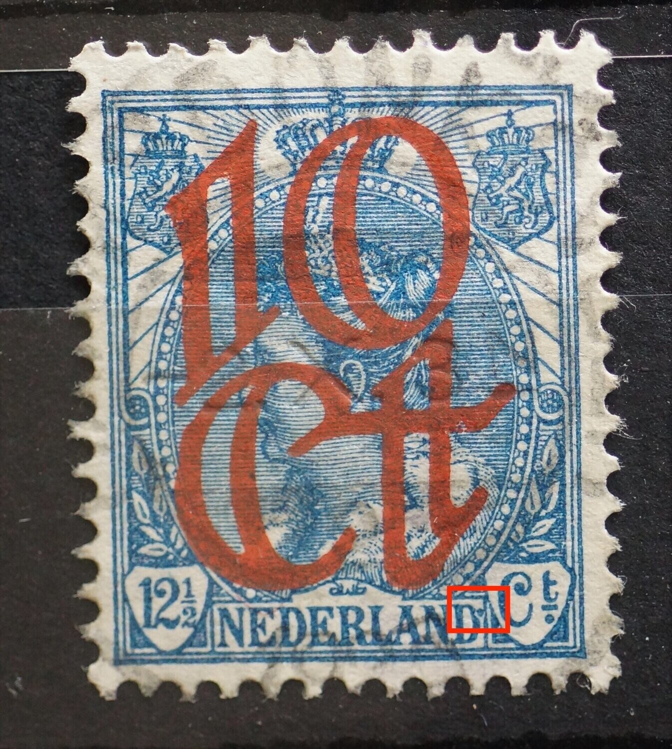 NVPH 118 - blauwe stip na tweede D van NEDERLAND