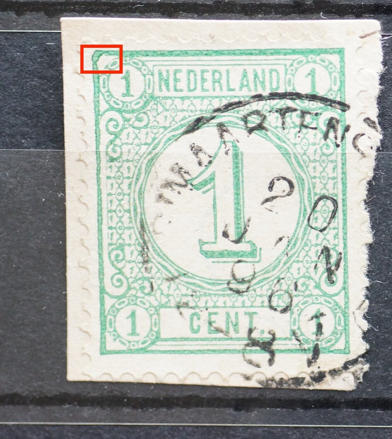 NVPH 31 - beschadigde linker bovenhoek