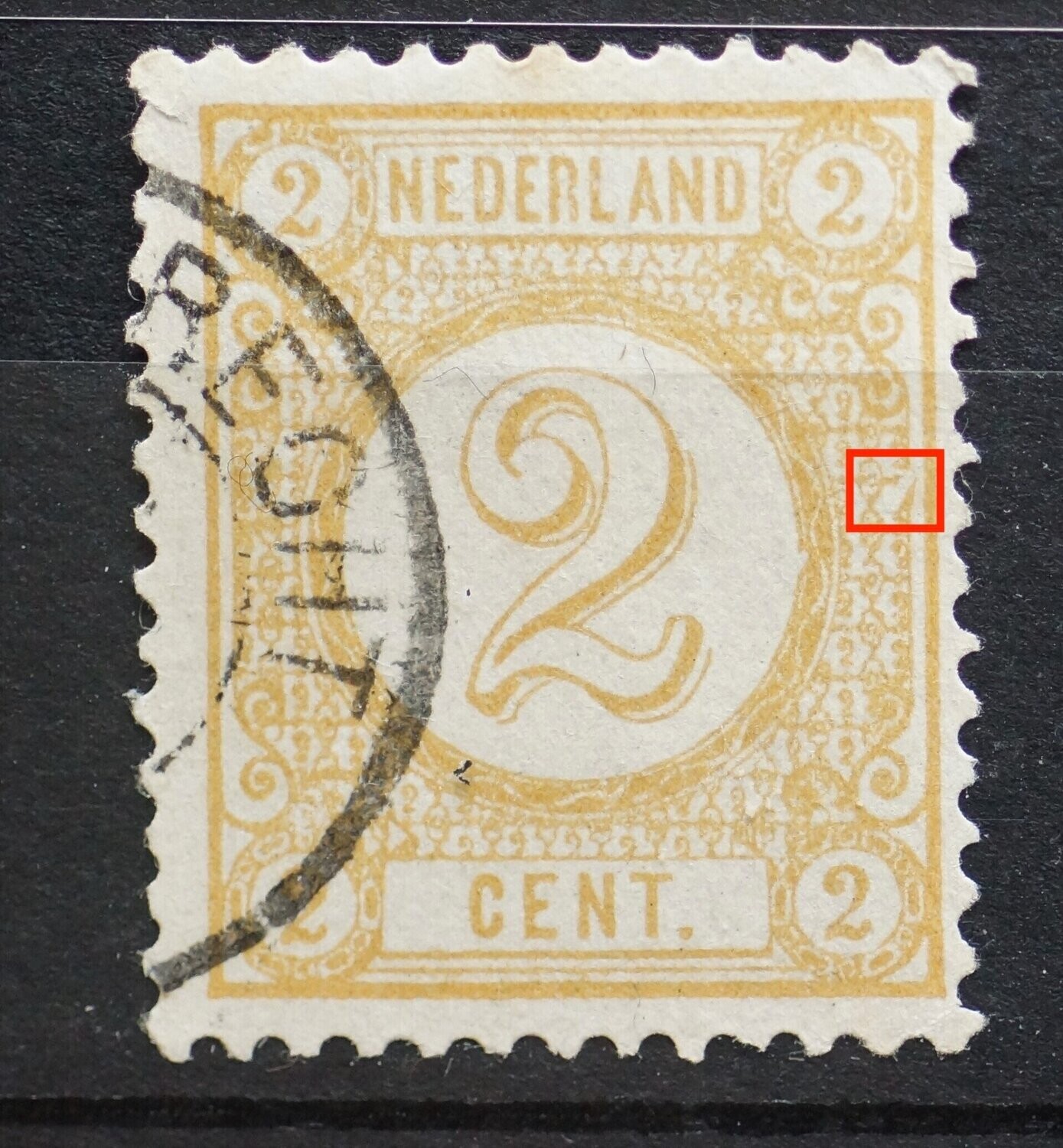 NVPH 32 - witte vlek rechterzijde