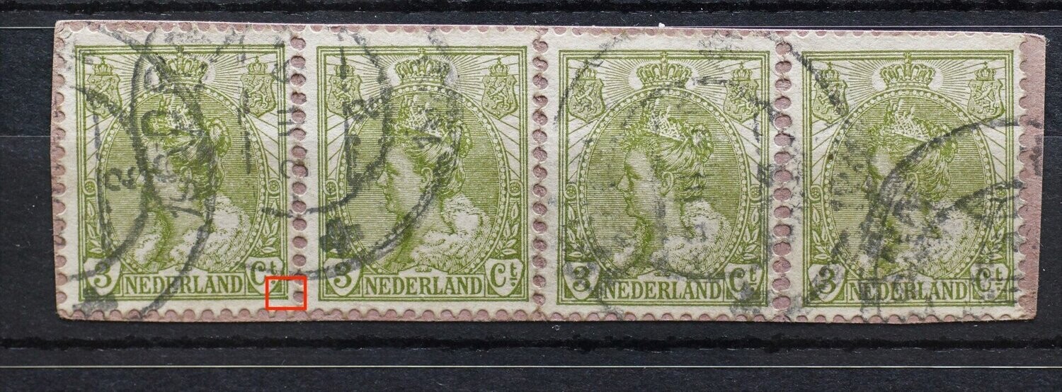 NVPH 57 (2 paren) - breuk in kaderlijn achter Ct. (meest linker zegel)