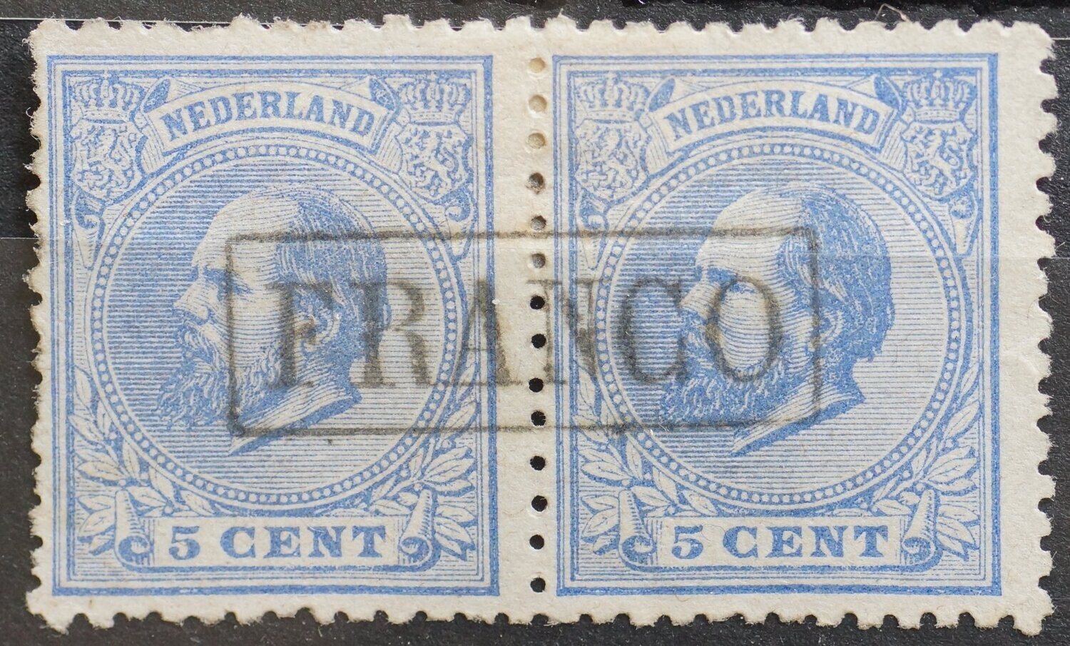 FRANCO in omlijsting op NVPH 19 (paar)