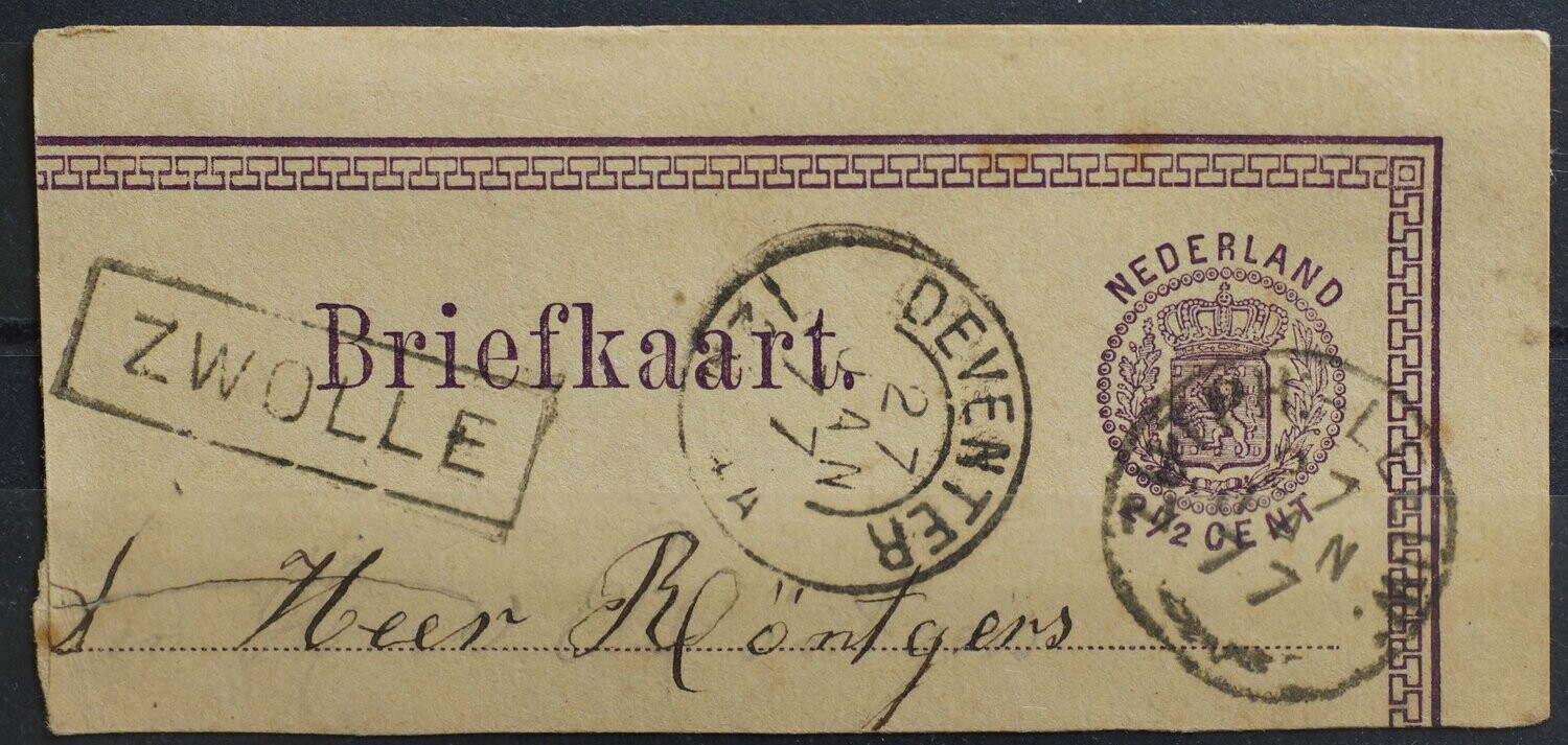takjestempel Zutph:-Leeuw: op fragment, tevens kantoornaam