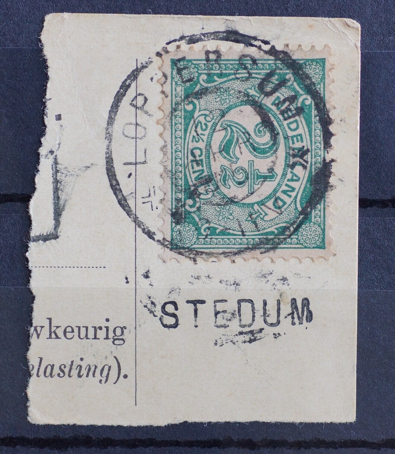 Loppersum en kantoornaamstempel Stedum op NVPH 55
