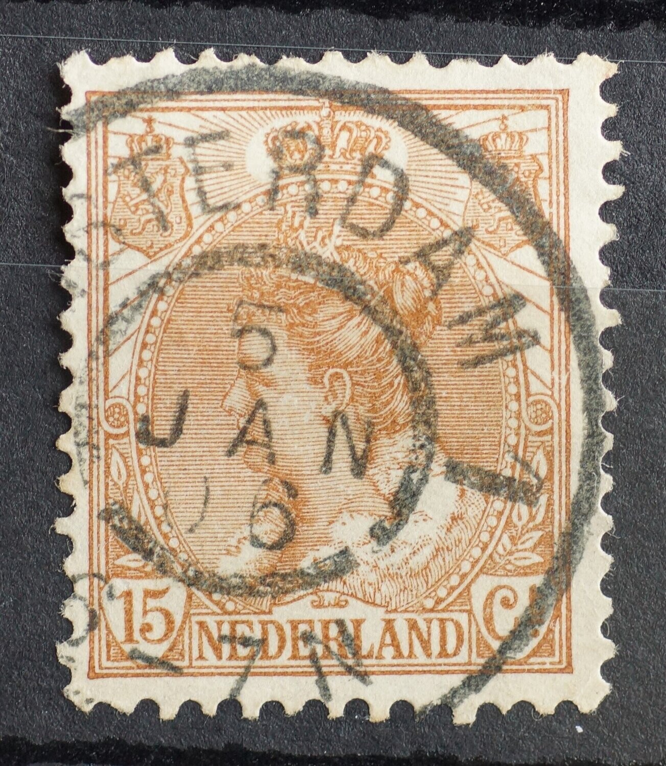 Amsterdam 1 (klein cijfer) op NVPH 64