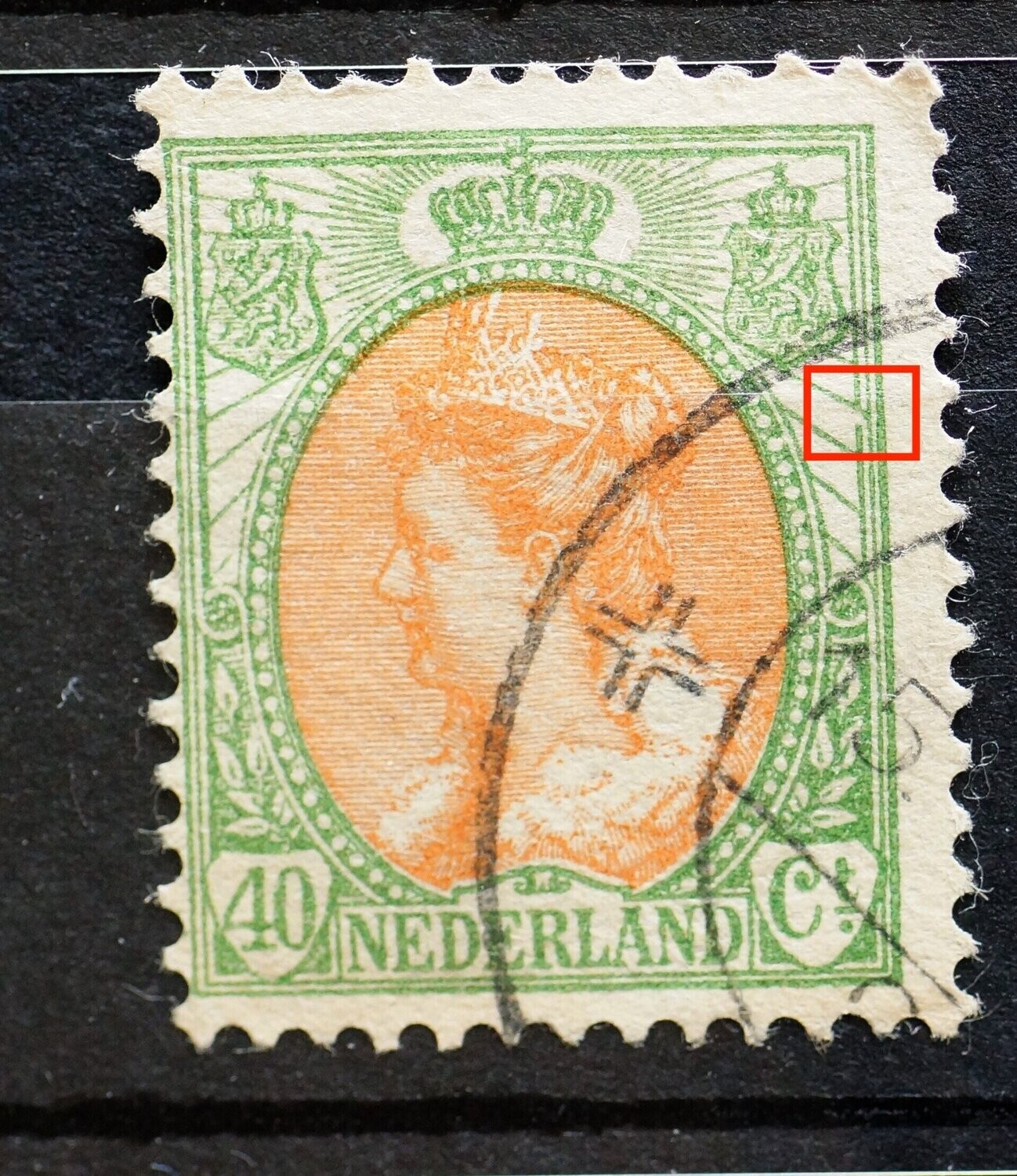 NVPH 73 - o.a. breuk in kaderlijn rechts