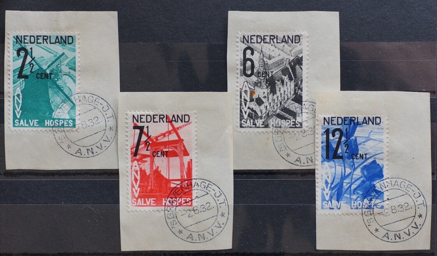 Gelegenheidstempel op ANVV serie NVPH 344-347